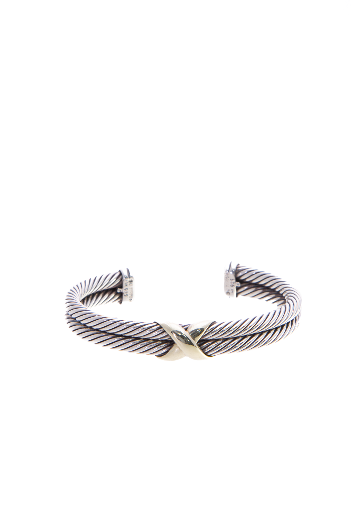 David Yurman 14kt Yellow Gold And Sterling Silver Infinity Hoop Earrings in  White | Lyst