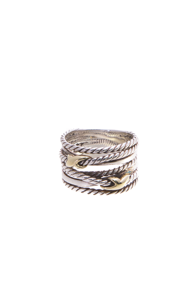 David Yurman Double X Crossover Ring Size 6.5 Couture USA