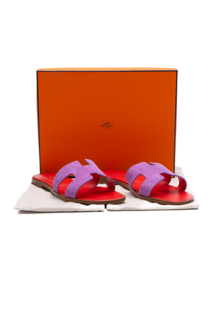 Hermes Suede Oran Sandals - Size 42