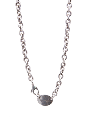 Tiffany & Co. Silver Oval Tag Necklace