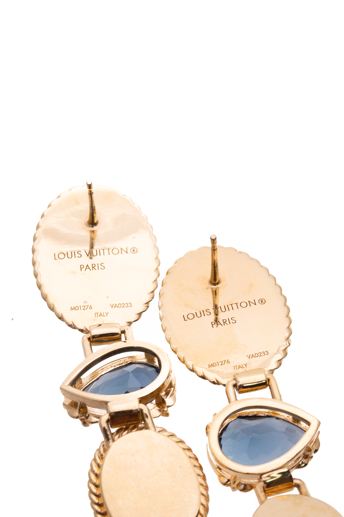 Louis Vuitton Gold Earrings, Signed Louis Vuitton, Paris
