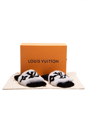 Mink sandals Louis Vuitton White size 10 US in Mink - 26165551