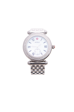 Michele Silver Diamond Caber Watch