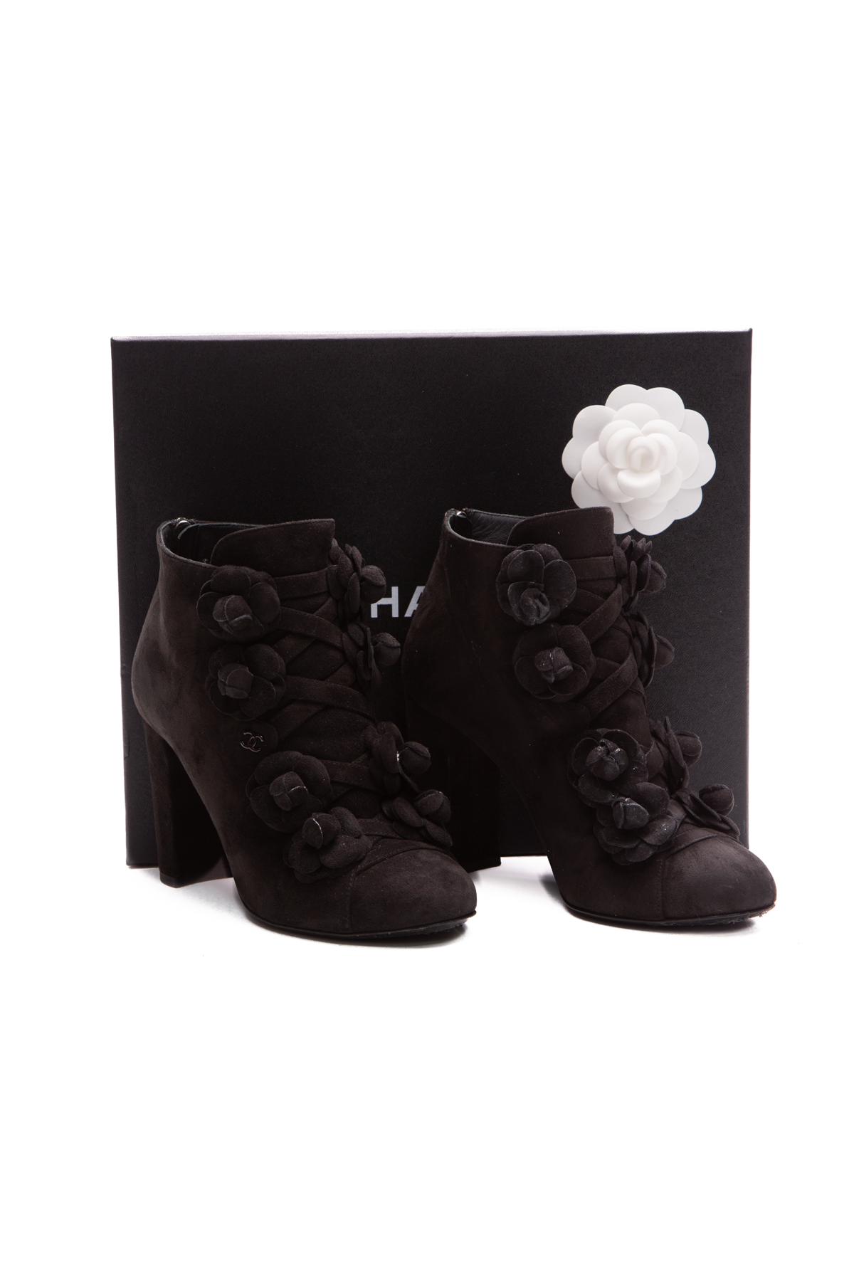 Chanel Camellia Short Boots - Size 37