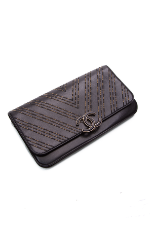 CC Chevron Subtle Clutch Bag