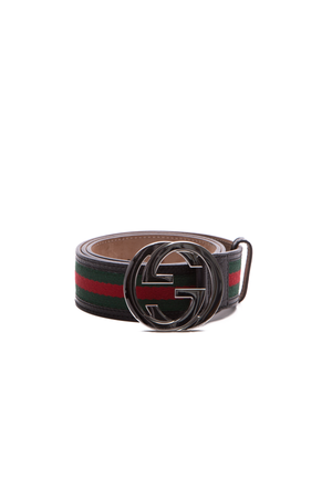 Gucci Red/Grn Web Interlocking G Belt - Size 34