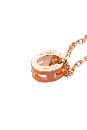 Hermes Orange/Rose gold Mini Pop H Necklace