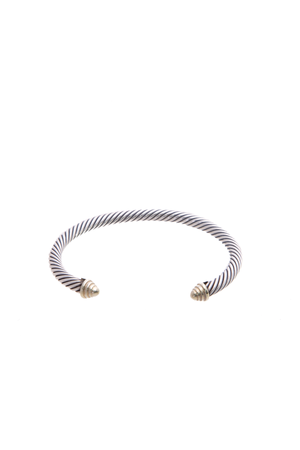 David Yurman Silver/g Gold Dome Cable Bracelet