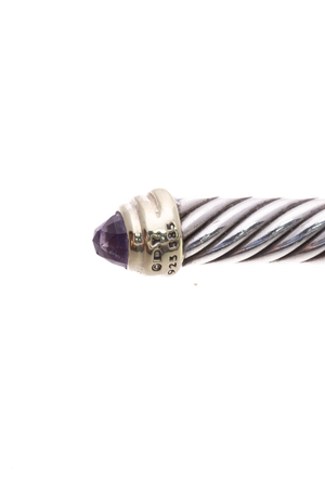 David Yurman Silver/g Amethyst Cable Bracelet