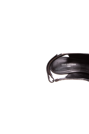 Louis Vuitton Blk/Mono Archlight Slingback Heels- Size 35