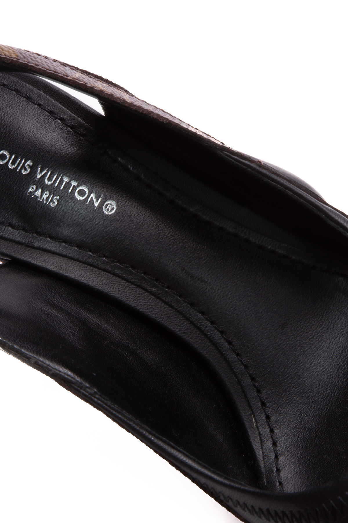 Louis Vuitton Archlight Monogram-printed Leather Slingback Pumps in Black