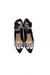 Louis Vuitton Blk/Wht Satin Ankle Strap Pumps- Size 35