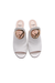 Fendi White Logo Block Heel Mules- Size 36