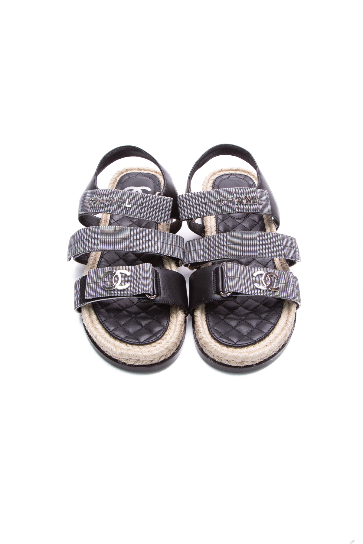 Chanel Plaid Sandals - Size 38