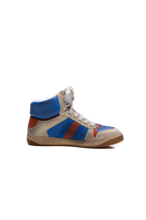 Gucci Blue/red Distressed High Top Sneaker- US Size 7.5