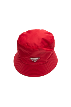 Prada Red Nylon Bucket Hat
