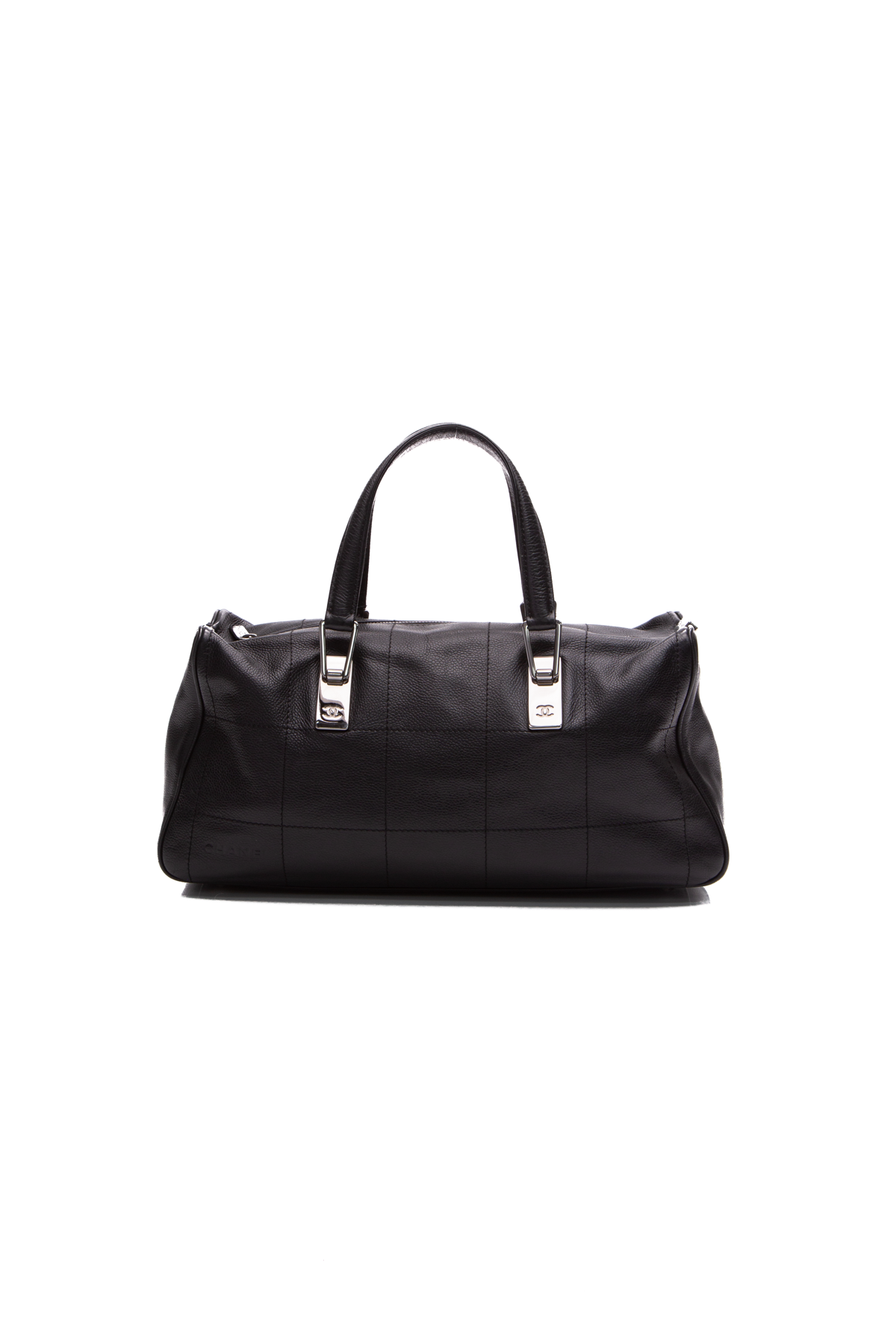 Chanel Black Leather CC Boston Bag Chanel