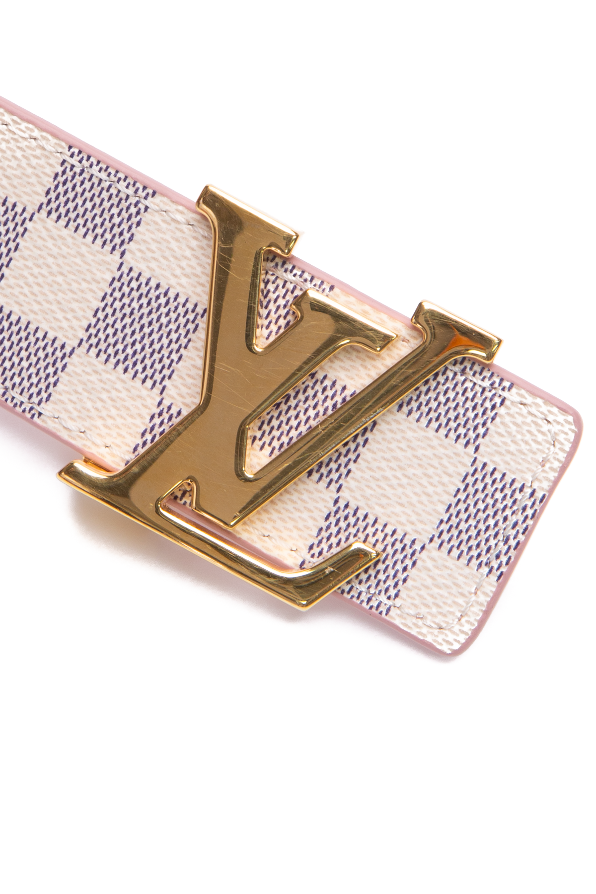 Louis Vuitton Damier LV Initiales 30mm Reversible Belt, Pink, 90