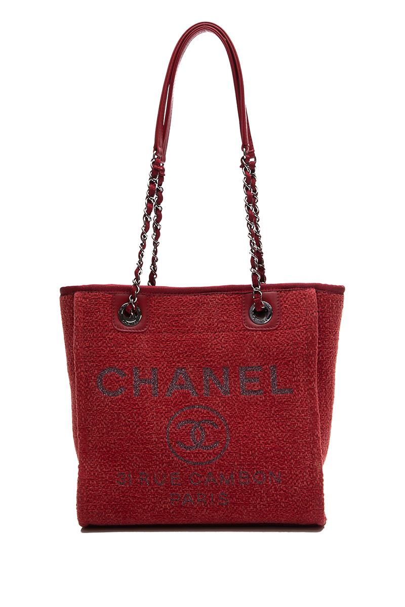 Chanel red tote bag clearance