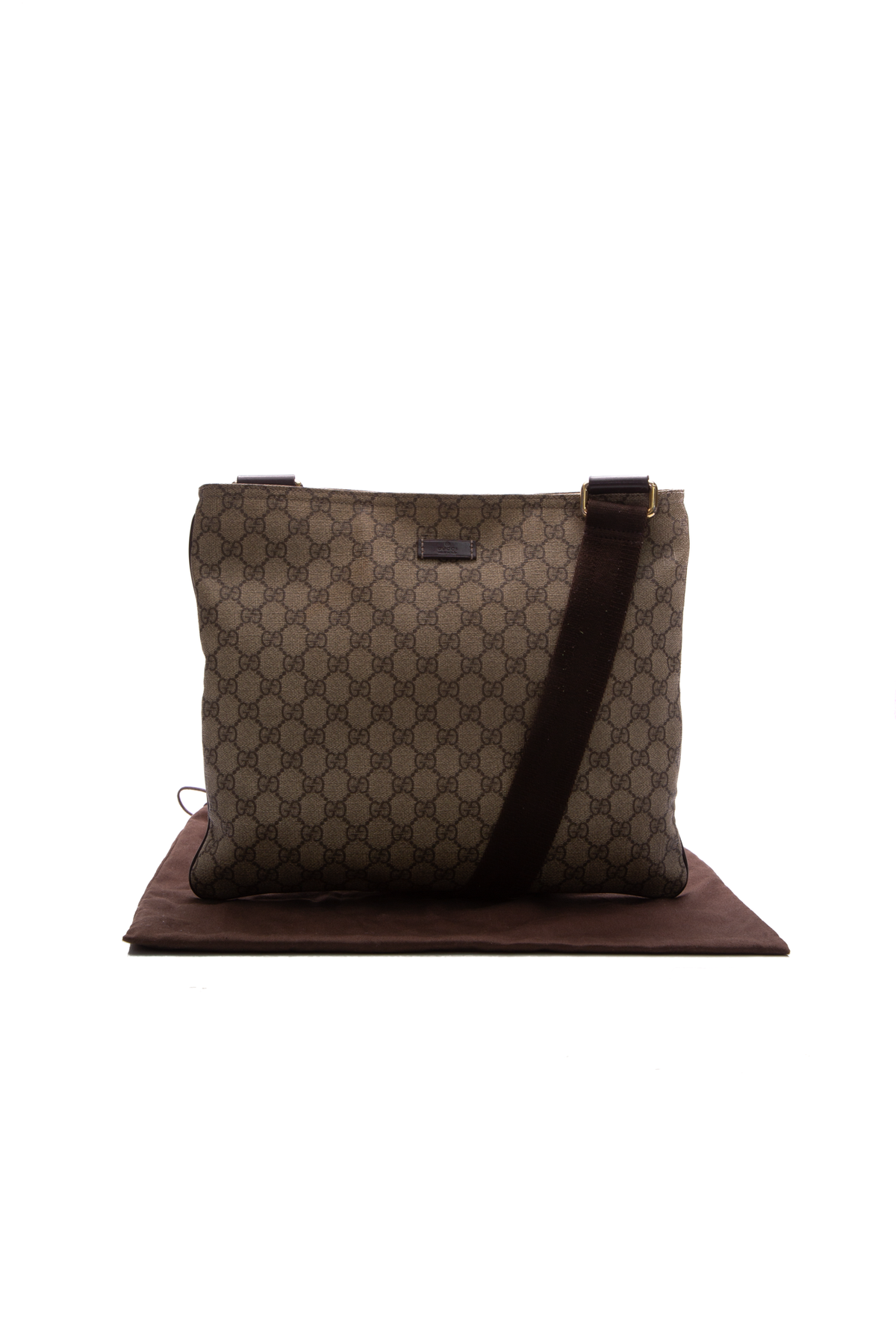 GUCCI GG Supreme Canvas Messenger Shoulder Bag Beige 201446