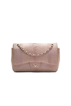 Chanel Iridescent Python Jumbo Double Flap Bag