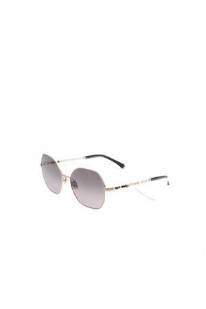 Chanel Gold Polarized Pearl Sunglasses