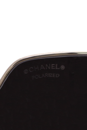 Chanel Gold Polarized Pearl Sunglasses