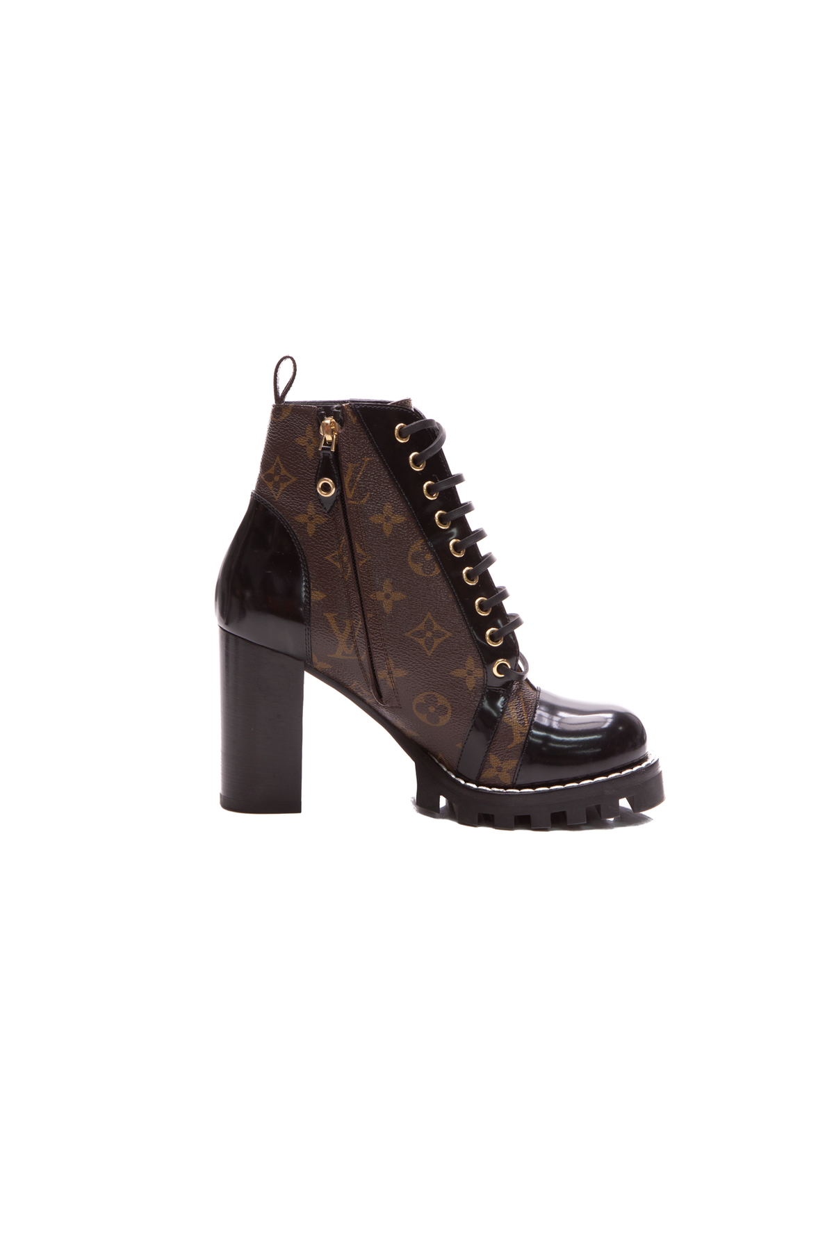 LOUIS VUITTON, ankle boots, Janet, monogram and black leather