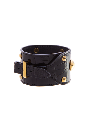 Louis Vuitton Black Studded Cuff Bracelet
