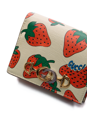 Gucci Multicolor Strawberry Zumi Card Case