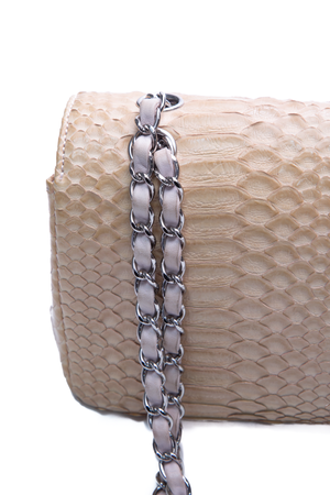 Chanel Beige Python Single Flap Bag