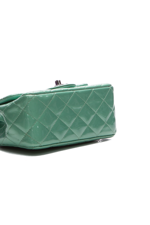 Chanel Green Metallic Patent Flap Bag