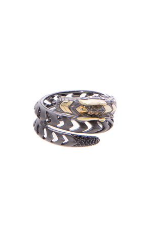 John Hardy Silverl/Gold Sapphire Naga Ring - Size 7.5