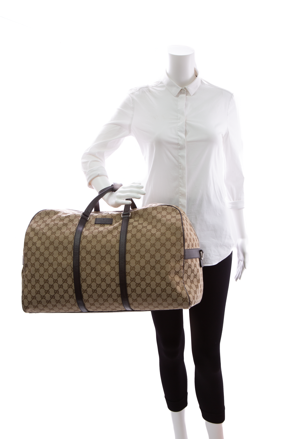 Gucci Monogram Canvas Brown Overnight Duffle Travel Bag – I MISS YOU VINTAGE