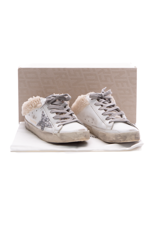 Golden Goose White Sabot Shearling Sneakers - Size 35