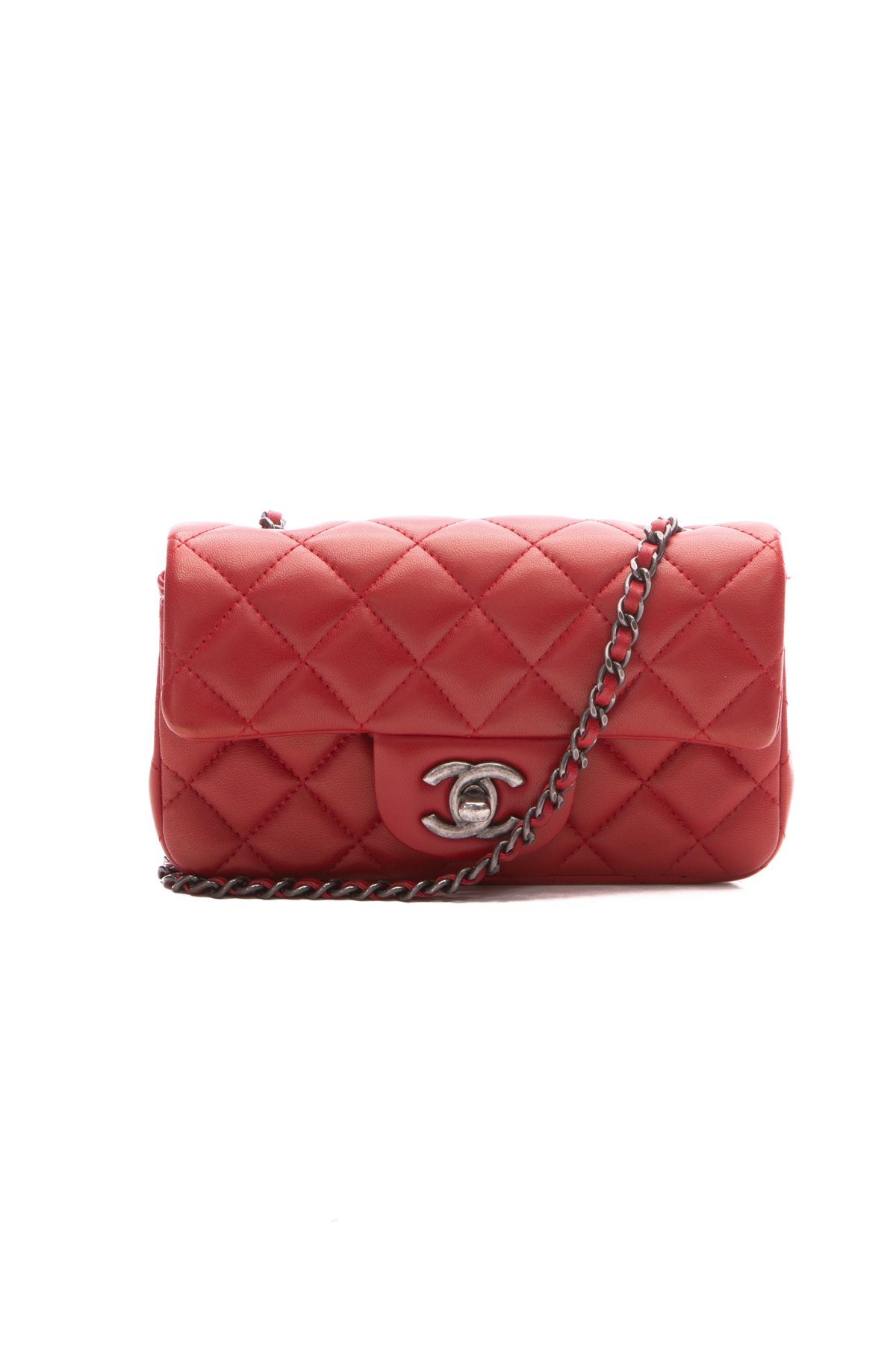 Chanel red discount small flap bag