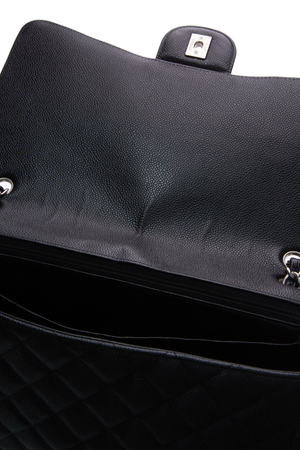 Chanel Black Caviar Single Flap Bag 