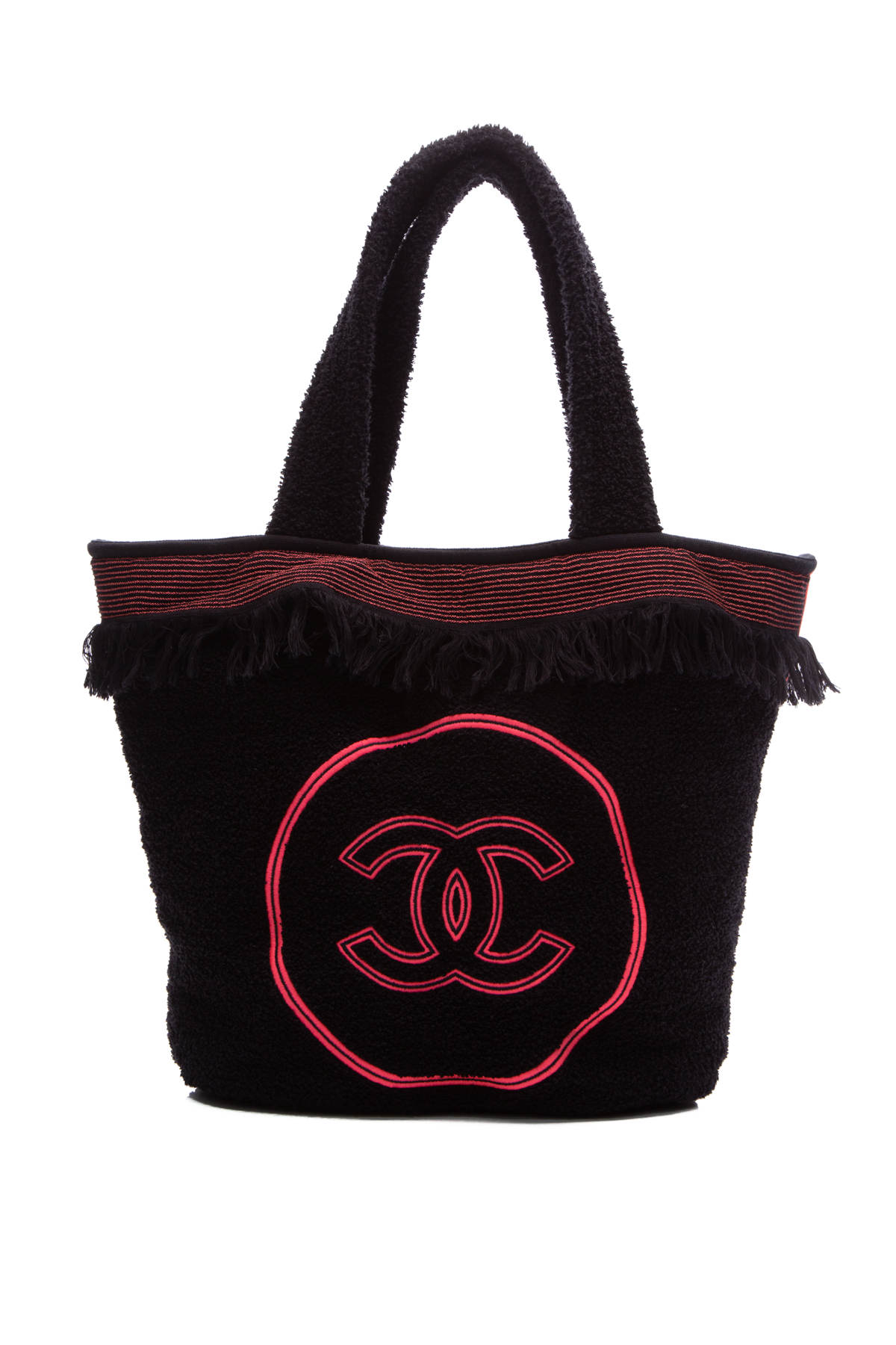 chanel towelling beach bag