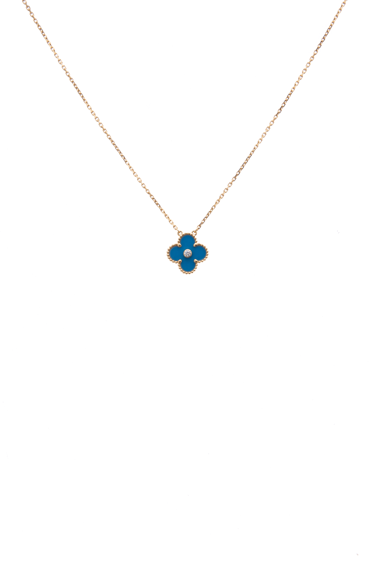 New Arrival Van Cleef Arpels Vintage Alhambra Necklace 18K White Gold Blue  Stone : r/luxury_jewelry_