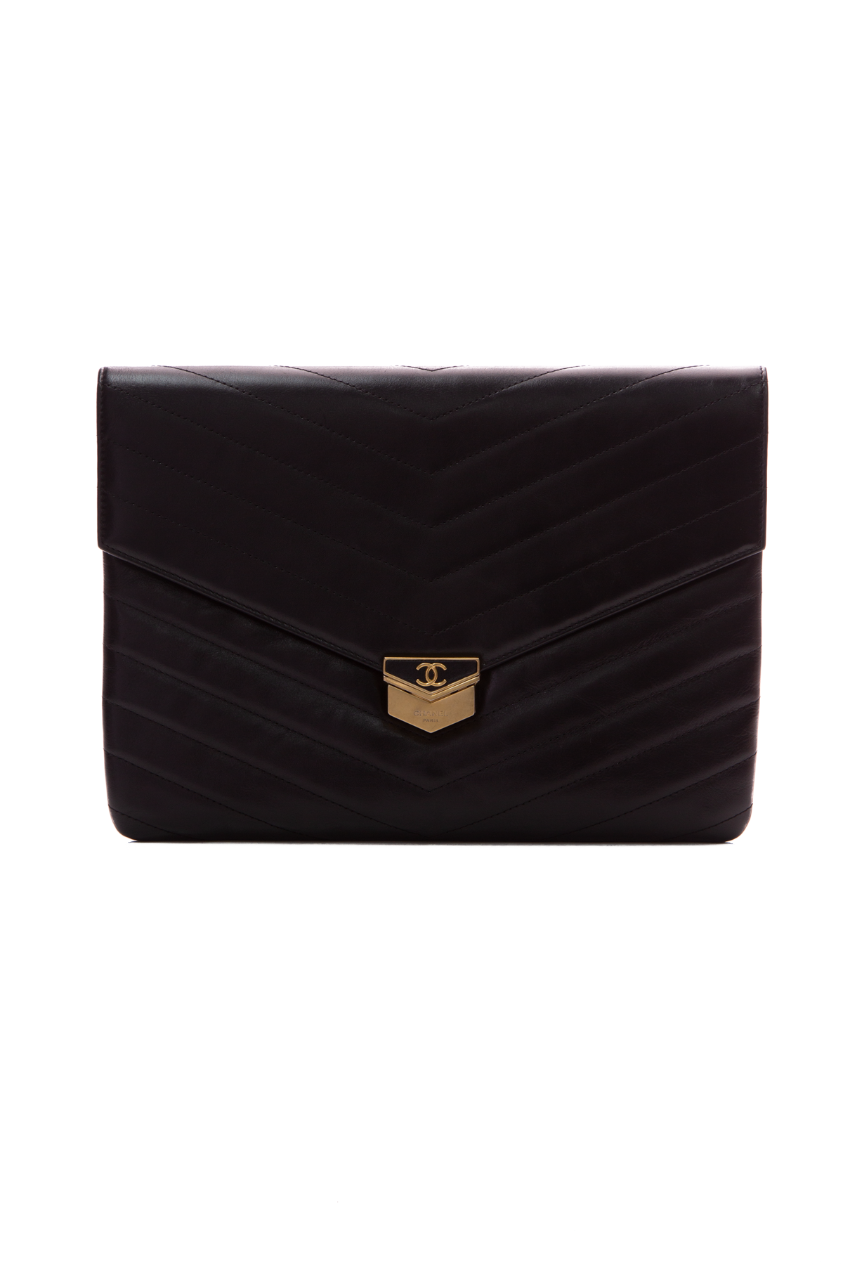 Chanel chevron clutch sale