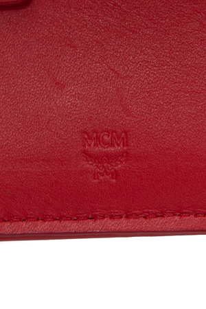MCM Red Visetos Bifold Zip Wallet