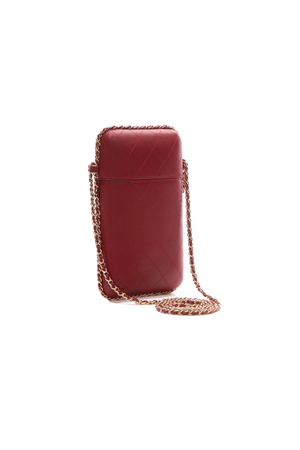 Chanel Red Chain Around Phone Bag