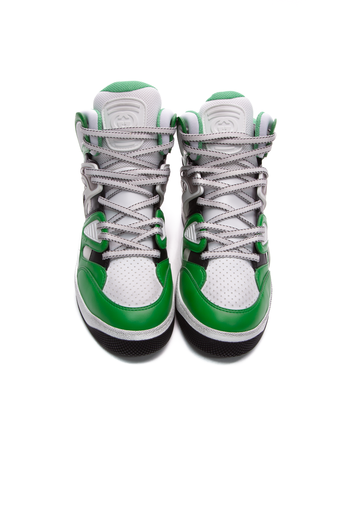 Gucci Green/White Basket High Top Sneakers - US Size 10.5