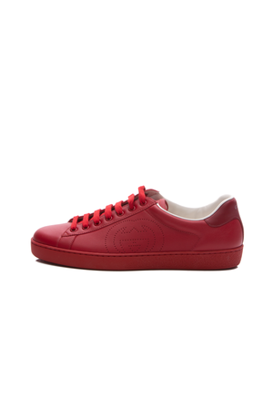 Gucci Red Perforated GG Ace Sneaker - US Size 9.5