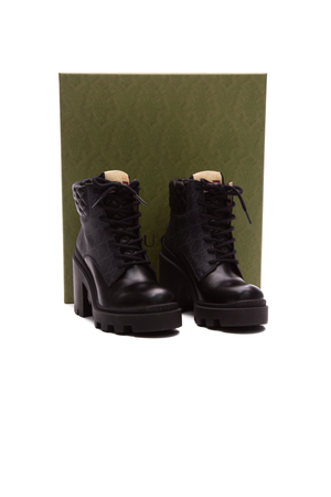 Gucci Black Supreme Trip Boots - Size 37.5