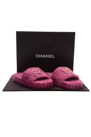 Chanel Tweed Mules