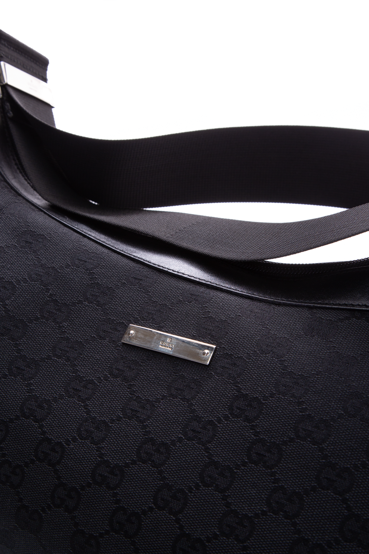 Gucci Black Saddle Zip Messenger Bag