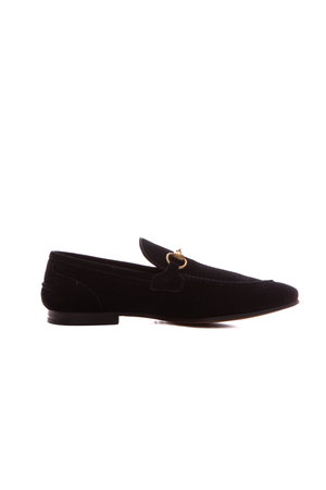 Men's Gucci Black Suede Jordaan Loafers - Size US 6.5