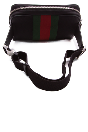 Gucci Black Web Slim Belt Bag