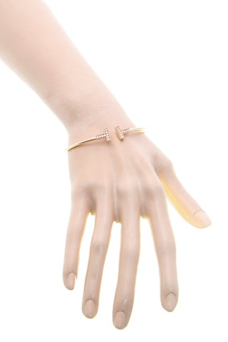 Tiffany & Co. Gold Diamond T Bracelet